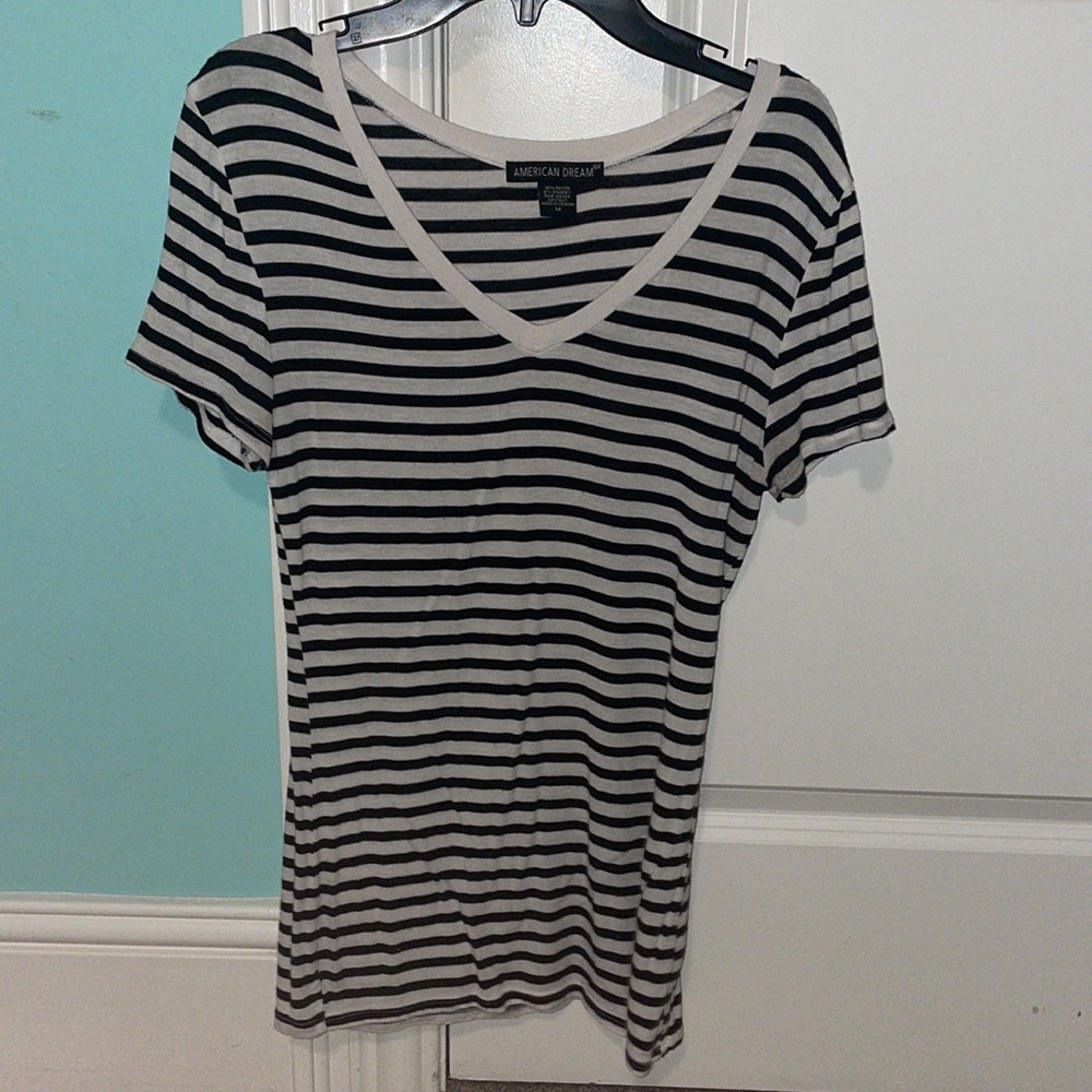 Black and White Striped Top